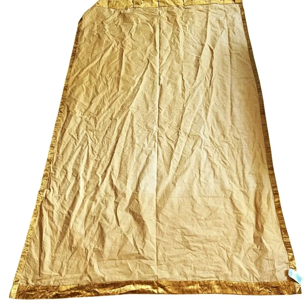 2 panels West Elm Gold Velvet Blackout Curtains 48x84”